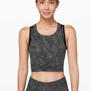 Lululemon Break Free Tank in Free Spirit Alpine White Black / Black